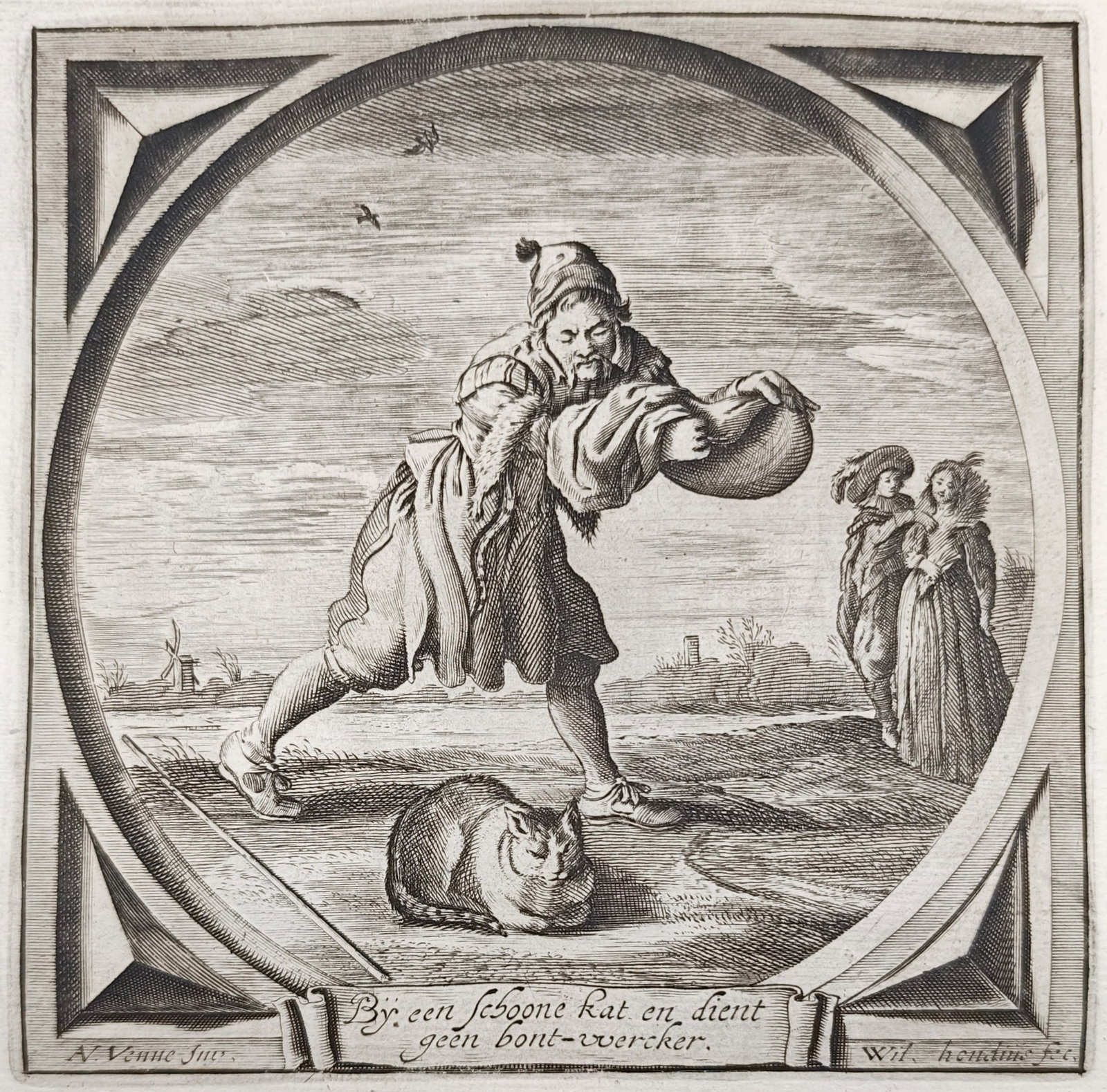 Jacob Cats – Honorable Courtship – Engraving (17th Century) (1 of 3)