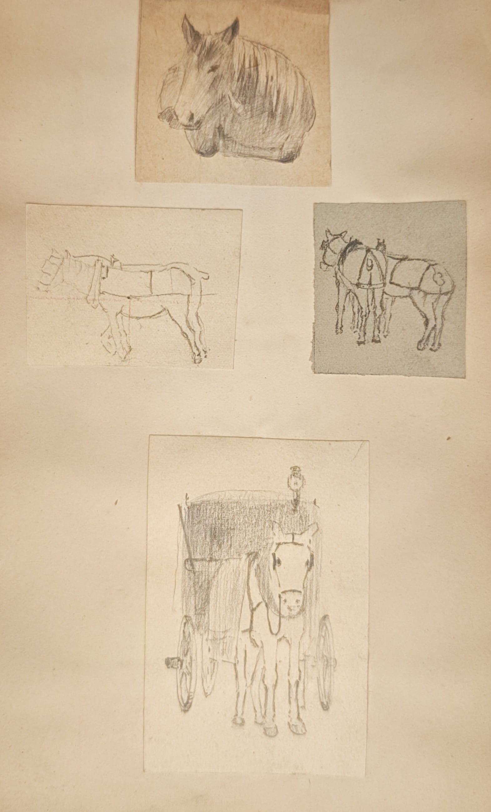 Georges William Thornley – Horse and Carriage Studies – Lithograph (19th Century) (1 of 2)