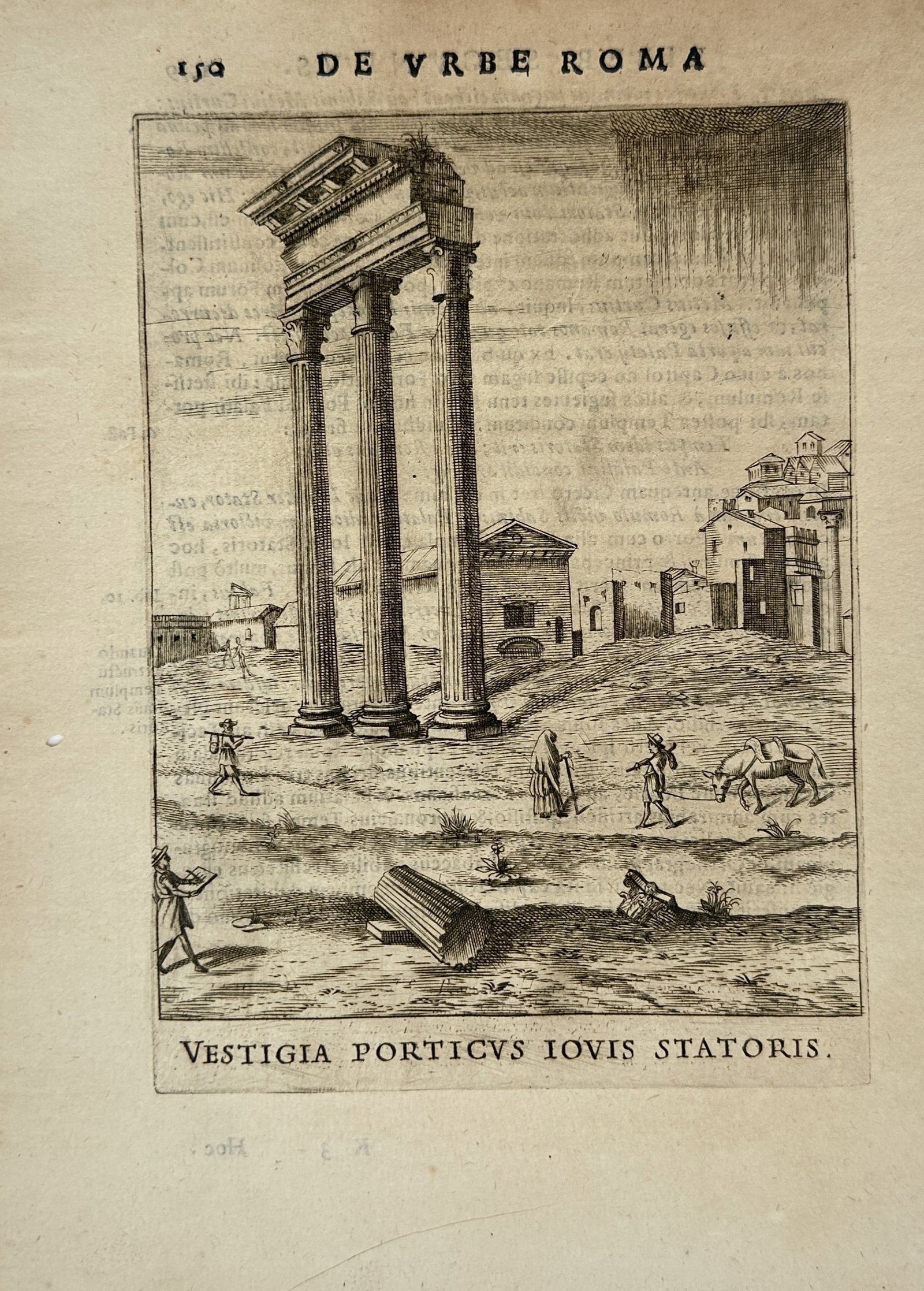 Alessandro Donati – Vestiges of the Portico of Jupiter Stator in Rome – Engraving (17th Century) (1 of 2)