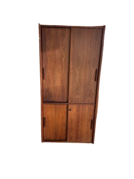 Mid Century Tall Walnut Storage Cabinet or Shelving Unit by Jens Risom (1 of 16)