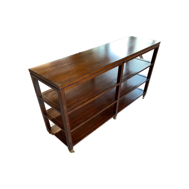 MCM Bookcase With 4 Shelves and Rolling Brass Feet (1 of 10)