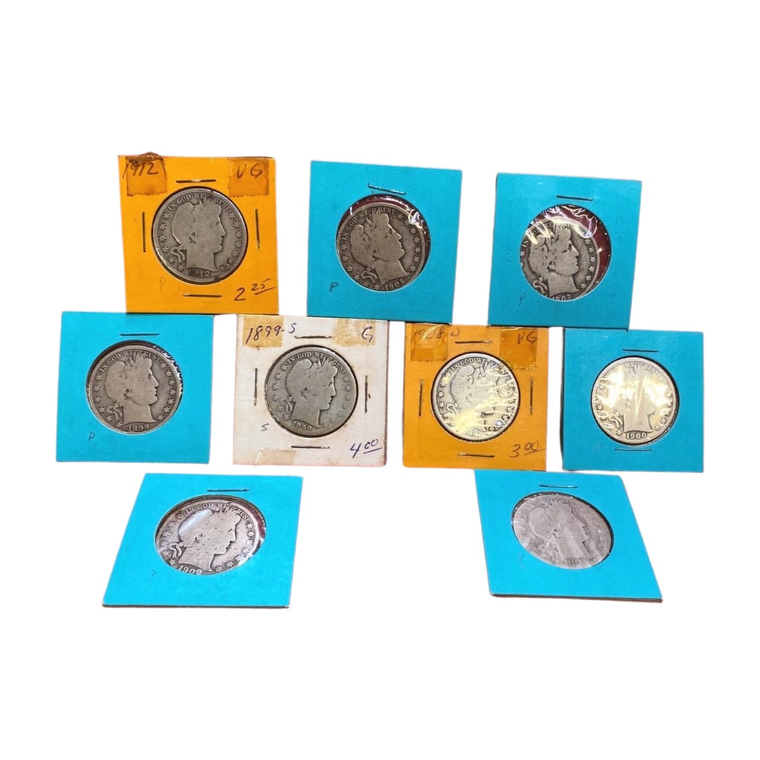 9 Barber Silver Half Dollar Coins (1 of 19)