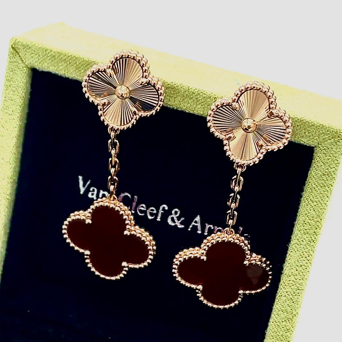 Van cleef carnelian earrings deals