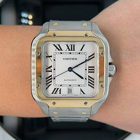 Cartier Santos Large Automatic White Dial Mens Watch (1 of 7)