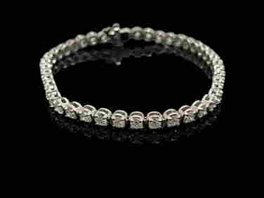 14K White Gold apx 5 ctw Diamond Tennis Bracelet (1 of 6)