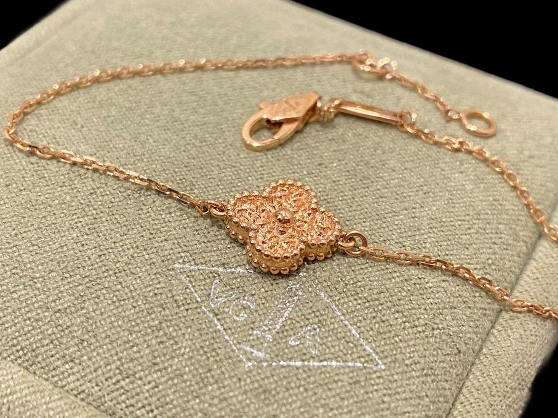 Van Cleef and Arpels Diamond Porcelain Limited Edition Alhambra Rose Gold  Necklace at 1stDibs | pink van cleef necklace, van cleef pink necklace, van  cleef pink alhambra necklace