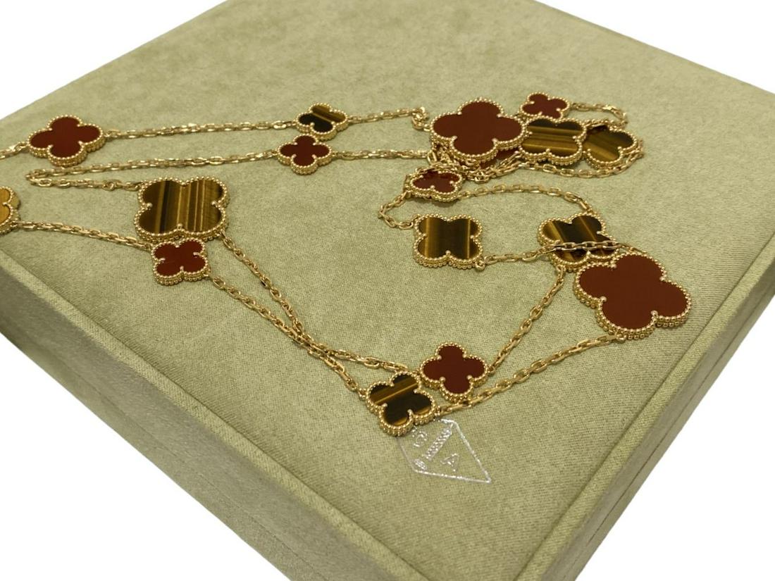 Van Cleef & Arpels Magic Alhambra long necklace 18K Yellow Gold Carnelian 16 motif (1 of 7)