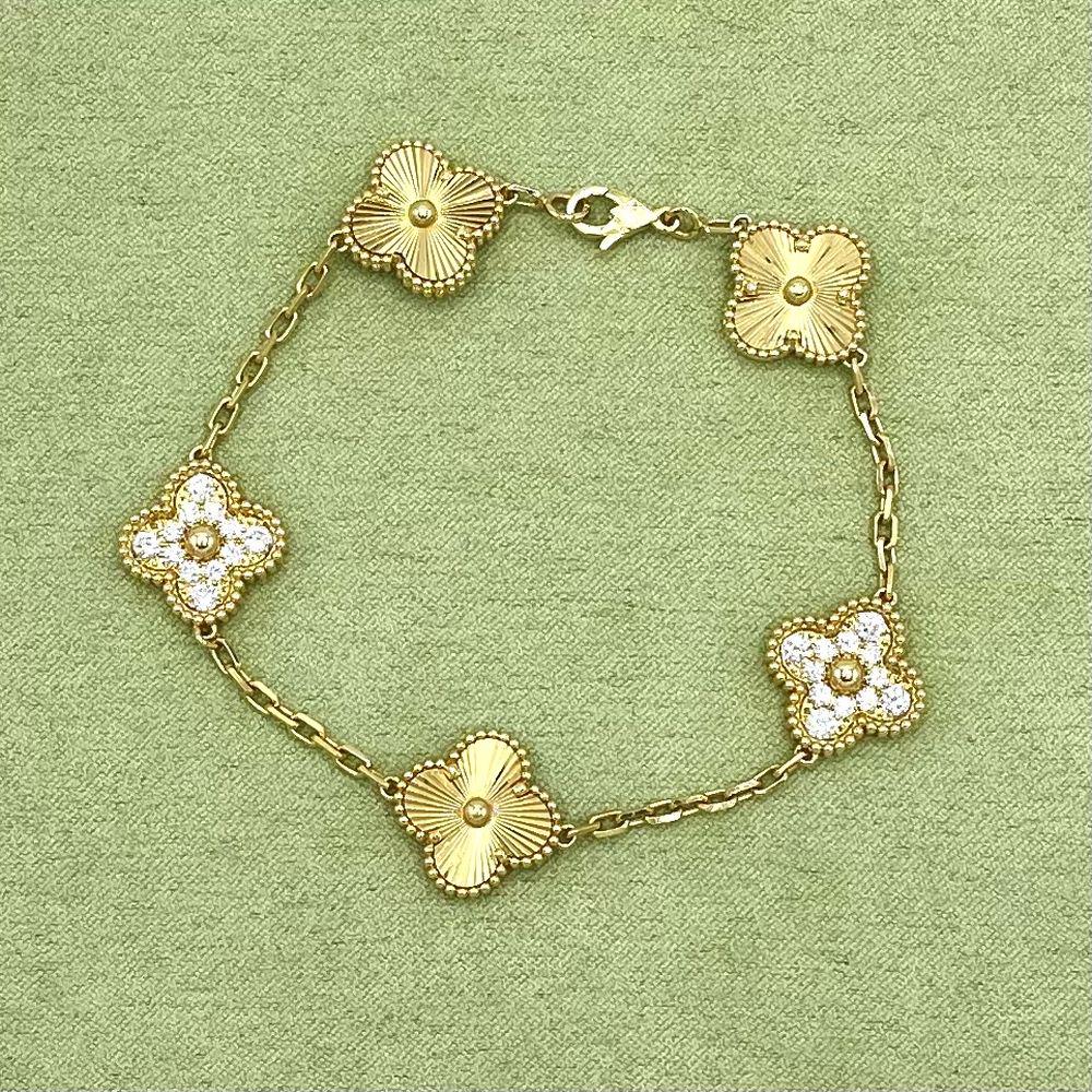 Van Cleef & Arpels 18k Alhambra Bracelet 5 Motif (1 of 10)