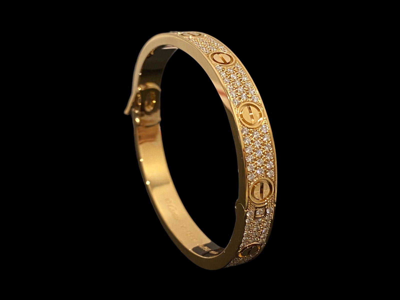 Cartier 18k Rose Gold Diamond Pave Bracelet Size 16 (1 of 4)