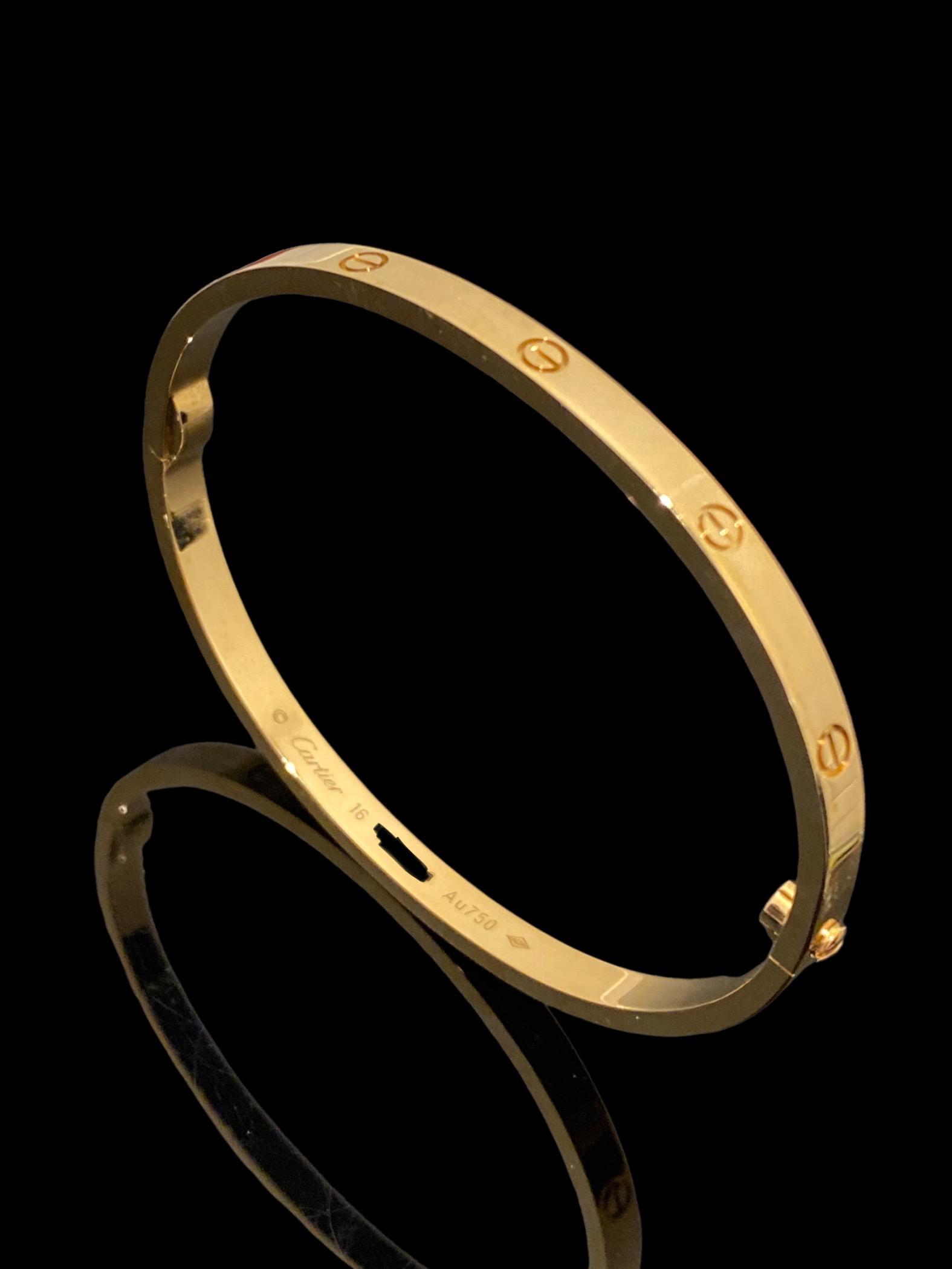 Cartier 18k Rose Gold Love Bracelet Small Model Size 16 0159 On Jan 21 23 a Auction Gallery Inc In Fl
