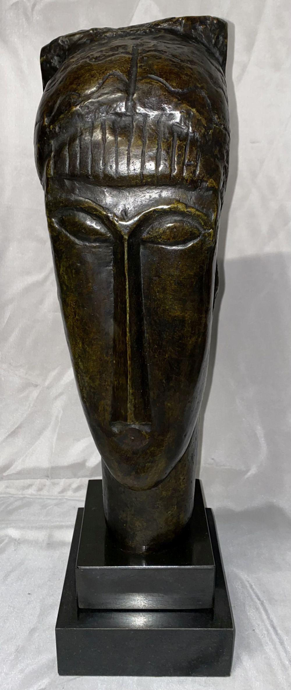 LARGE ITALIAN BRONZE SCULPTURE AMEDEO MODIGLIANY (1 of 6)