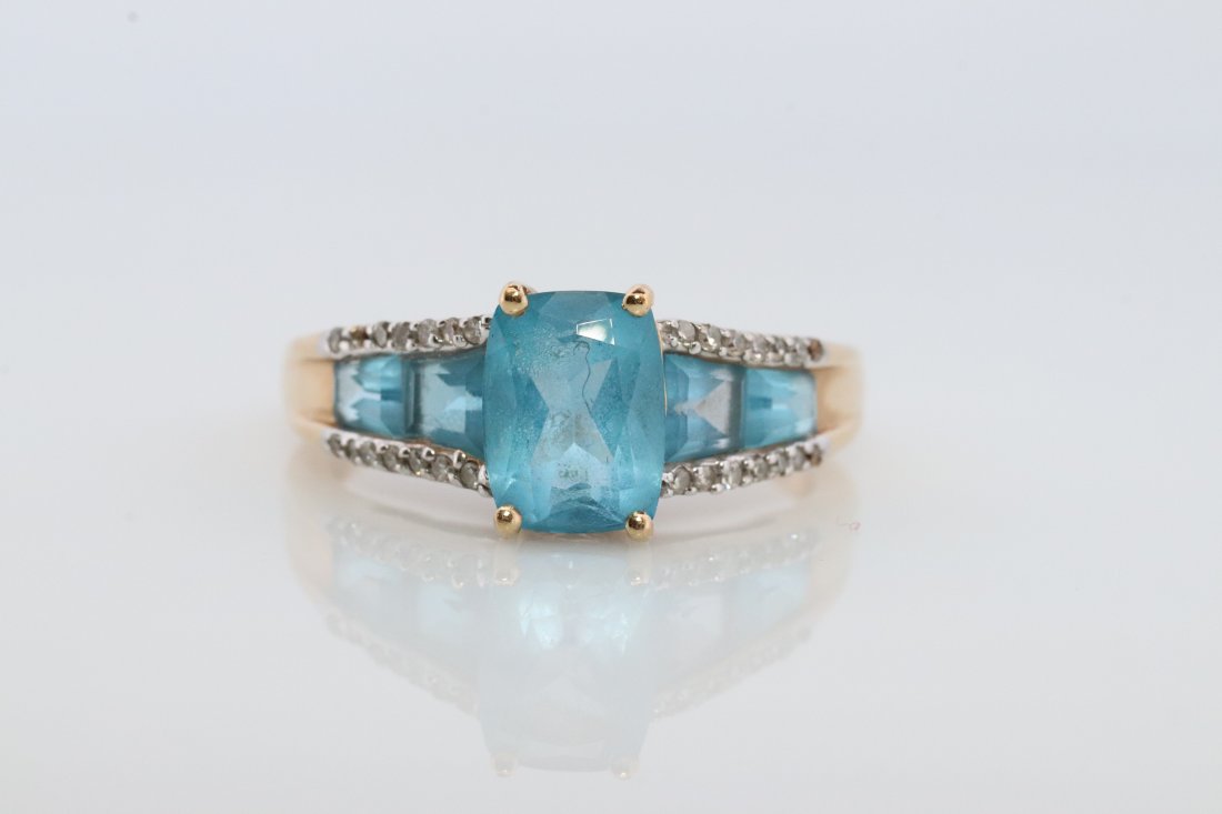 14k Gold Topaz and Diamond Ring (1 of 4)