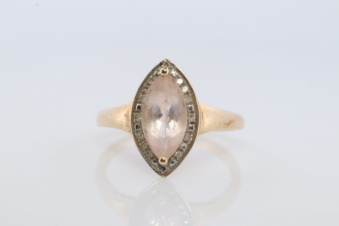 14k Gold Morganite and Diamond Ring (1 of 4)