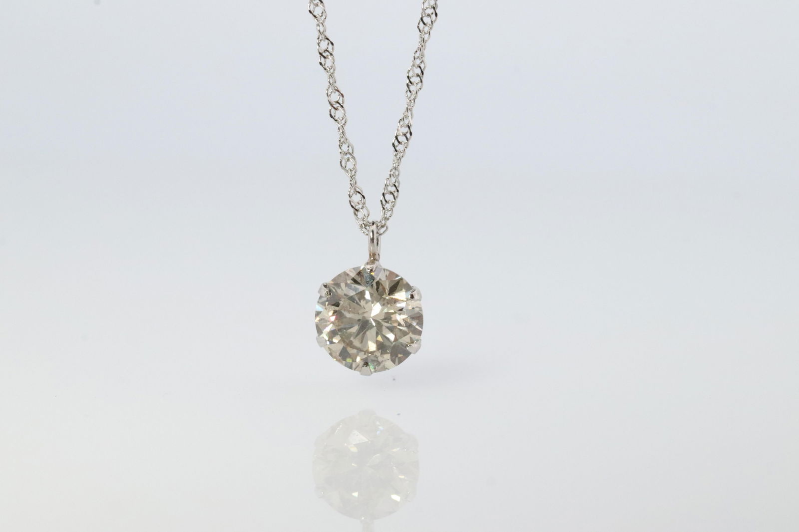 Large Diamond solitaire pendant. Platinum Pt900 Round diamond 0.5CT Necklace (1 of 6)