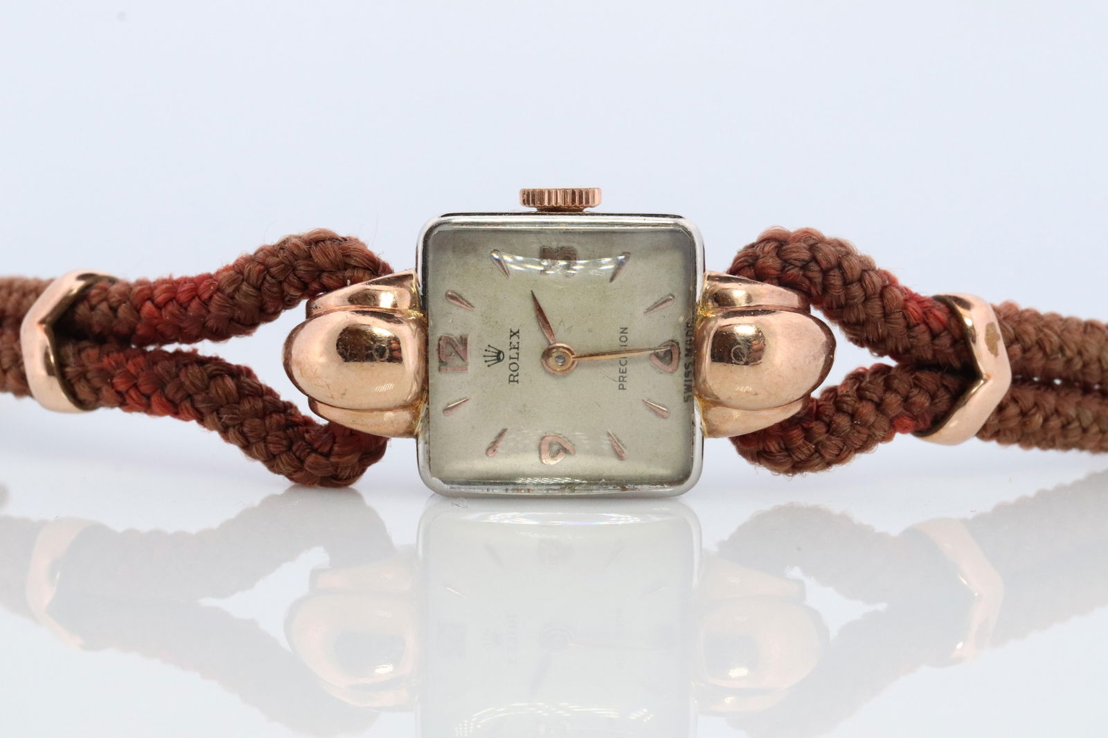 Rolex Precision Watch. Vintage Ladies Rolex with a cord band. (1 of 5)