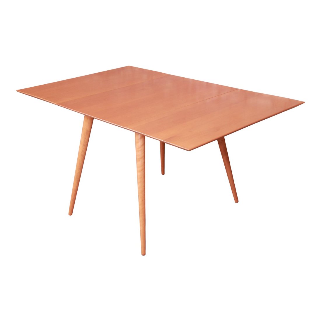 Paul McCobb Planner Group Solid Maple Drop Leaf Dining Table, Newly Refinished: An exceptional mid-century modern solid maple drop-leaf dining table By Paul McCobb for Winchendon Furniture "Planner Group" USA, 1950s Measures: 56.5"W x 36"D x 29"H. With leaves down, width is 23.25