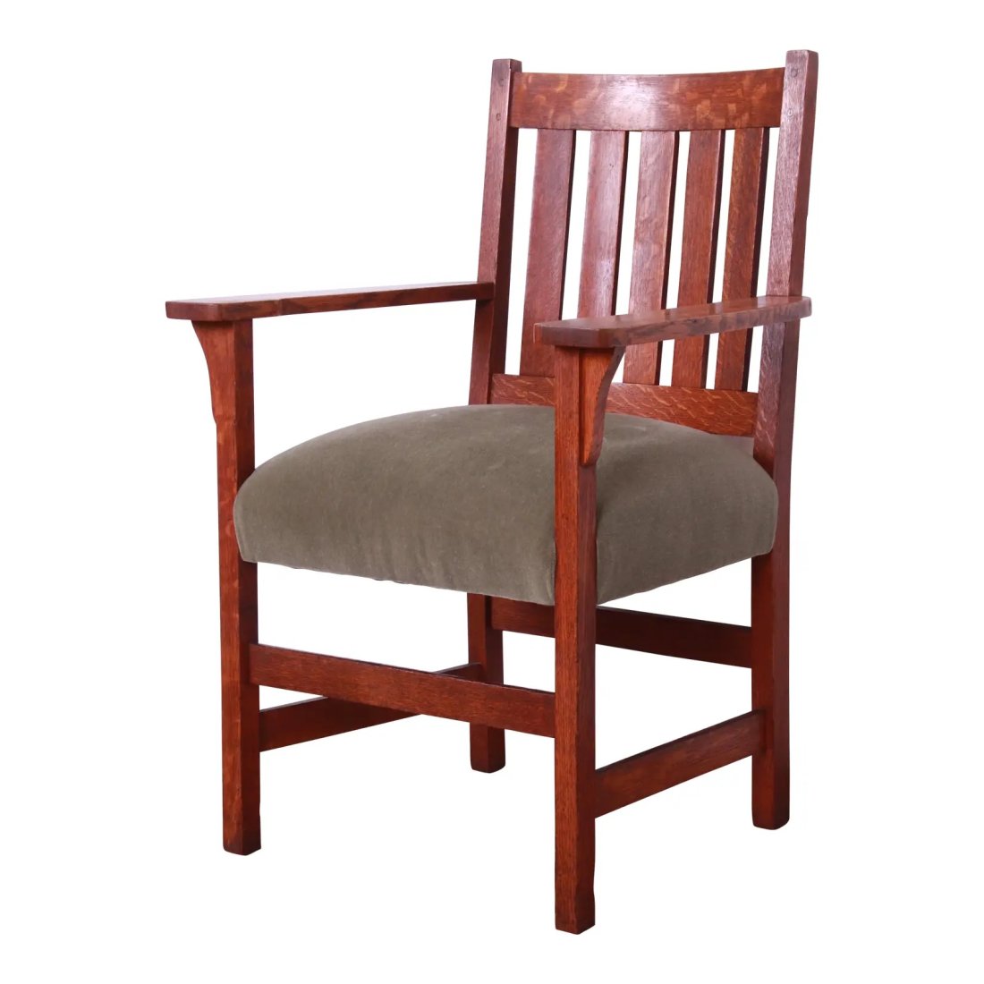 Antique Charles Stickley Mission Oak Arts & Crafts Lounge Chair