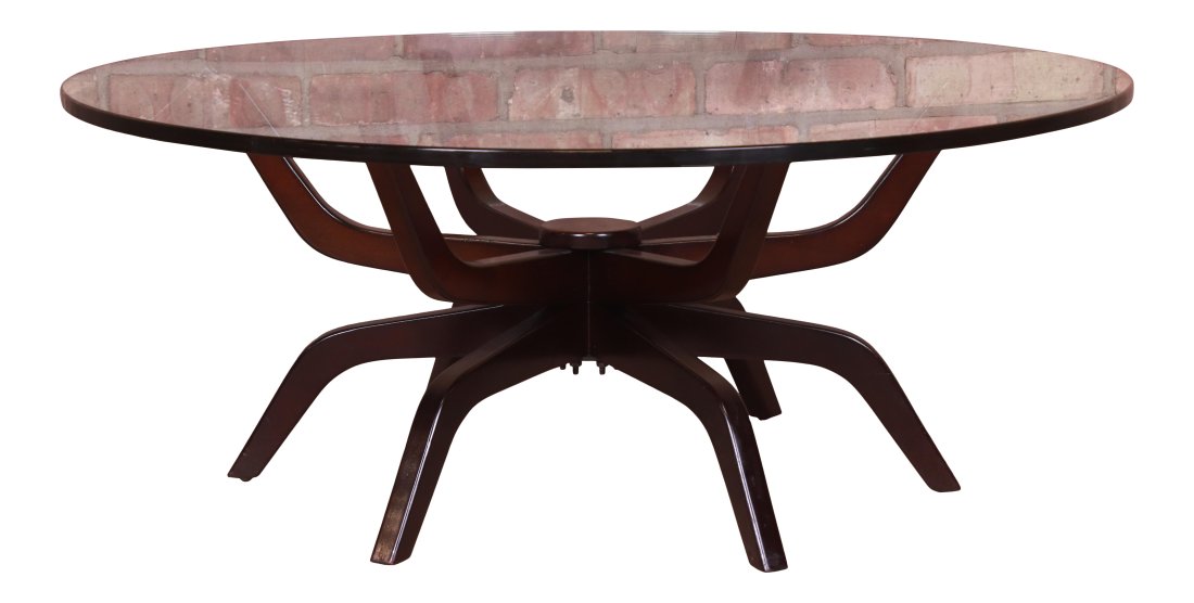 Mid-Century Modern Spider Leg Glass Top Cocktail Table (1 of 7)