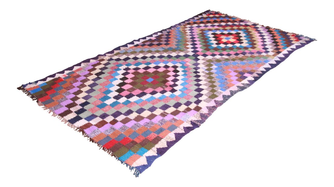 Vintage Handwoven Persian Kilim Rug With Colors - 4'10" X 9'4" (1 of 11)