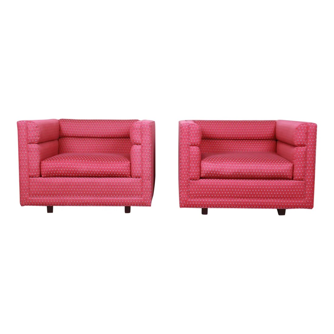 Roger Sprunger for Dunbar "Channel" Cube Lounge Chairs, Pair (1 of 13)