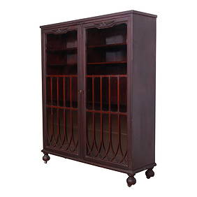 Antique Berkey & Gay Arts & Crafts Mahogany Double Bookcase, Circa 1900 (1 of 12)