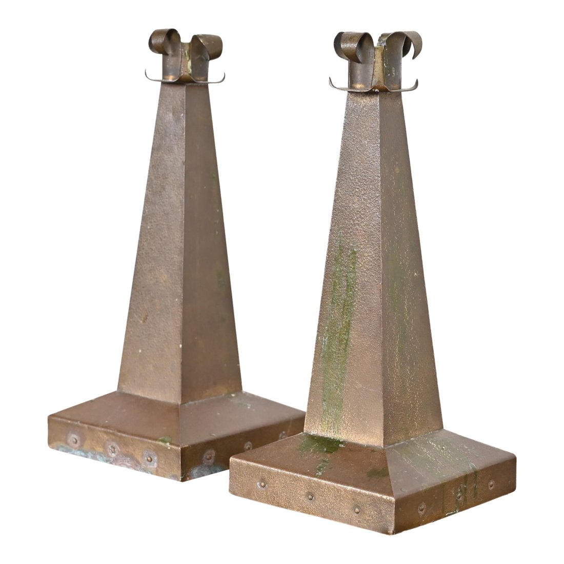 Antique Roycroft Style Arts & Crafts Copper Candlesticks, Pair (1 of 10)