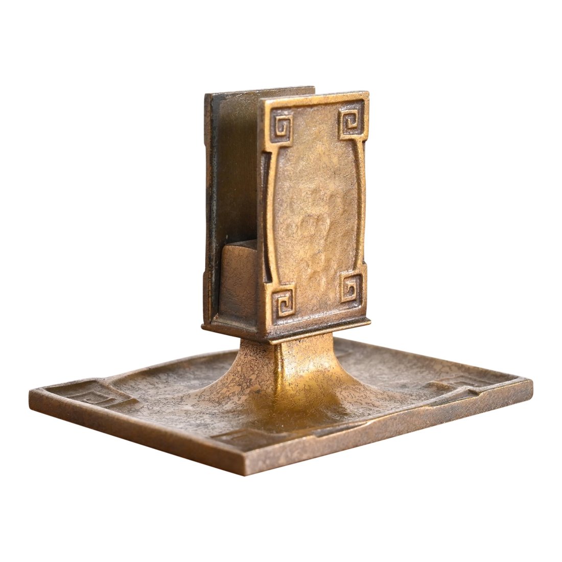 Tiffany Studios New York Art Deco 'Greek Key' Bronze Dore Match Box Holder (1 of 11)