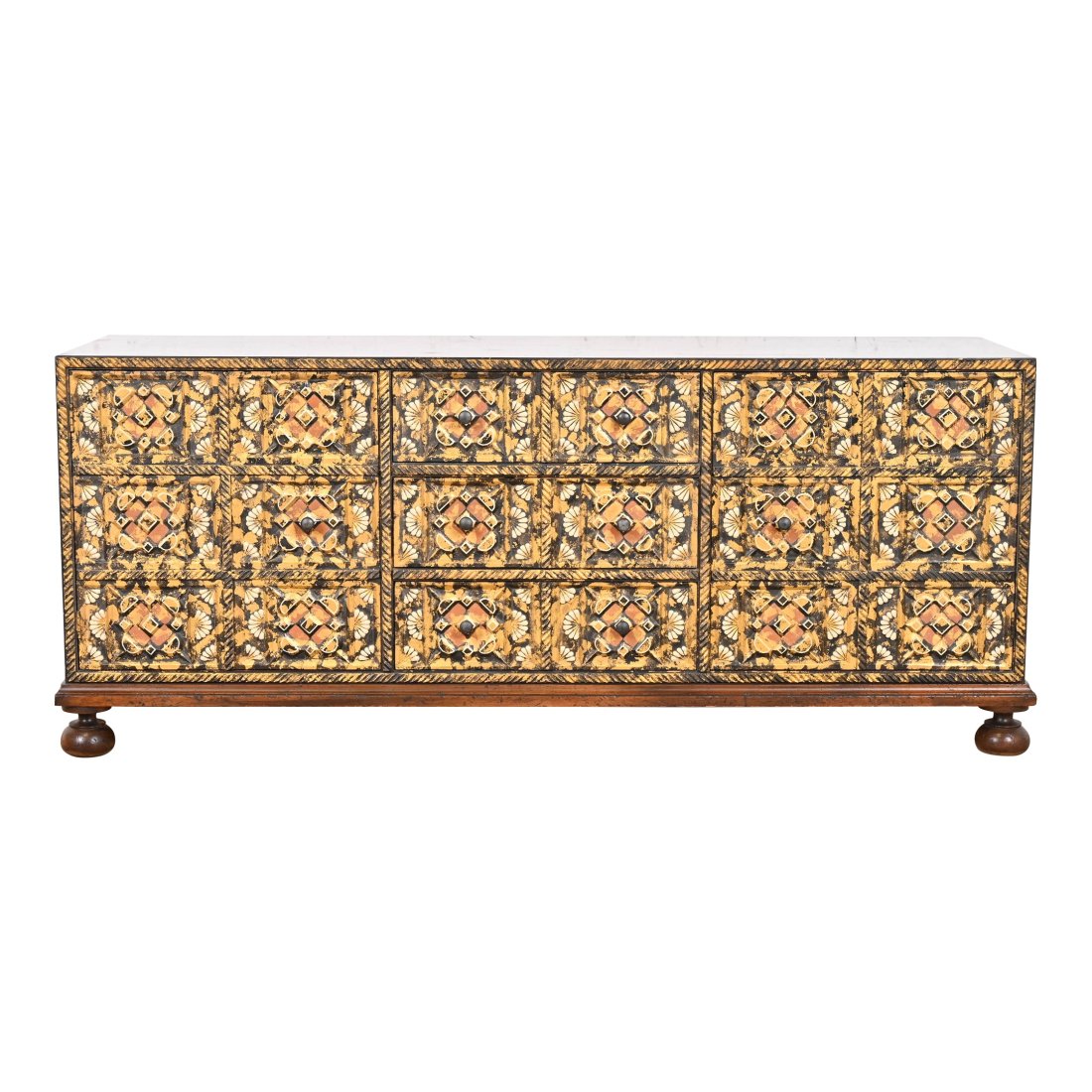 John Widdicomb Mediterranean Treasure Chest Low Credenza 1960s