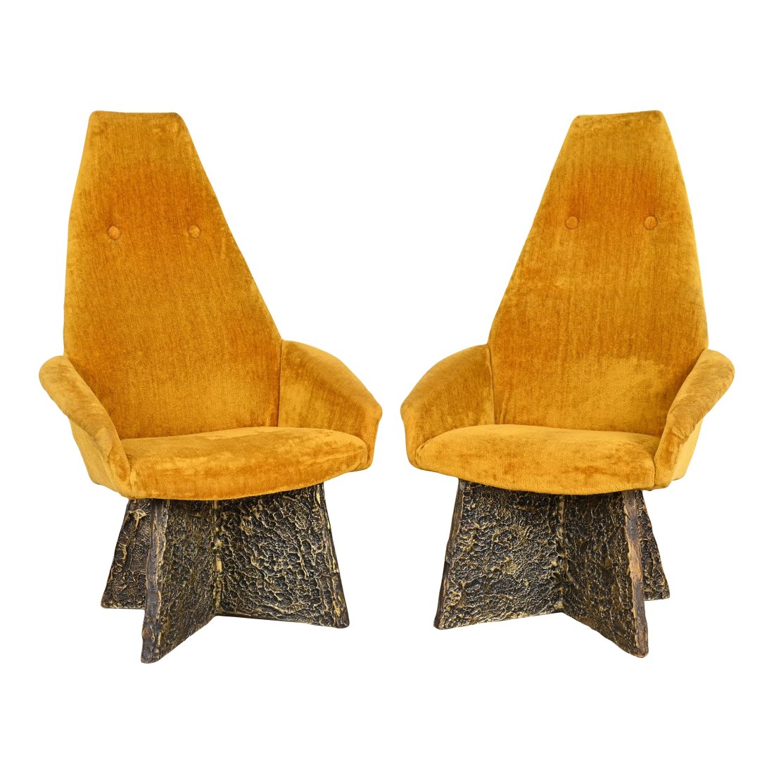 Adrian Pearsall Mid-Century Modern Brutalist High Back Lounge Chairs, Pair (1 of 12)