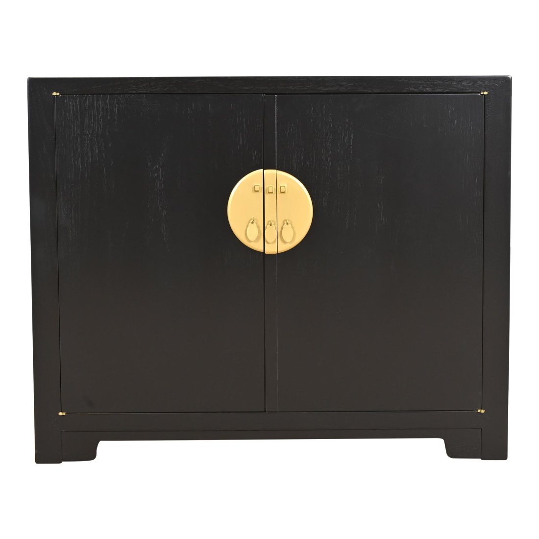 Michael Taylor for Baker Far East Collection Black Lacquered Chinoiserie Cabinet, Newly Refinished: An exceptional mid-century modern Hollywood Regency Chinoiserie compact credenza, sideboard buffet, or bar cabinet By Michael Taylor for Baker Furniture "Far East Collection" USA, 1950s Black lacquere