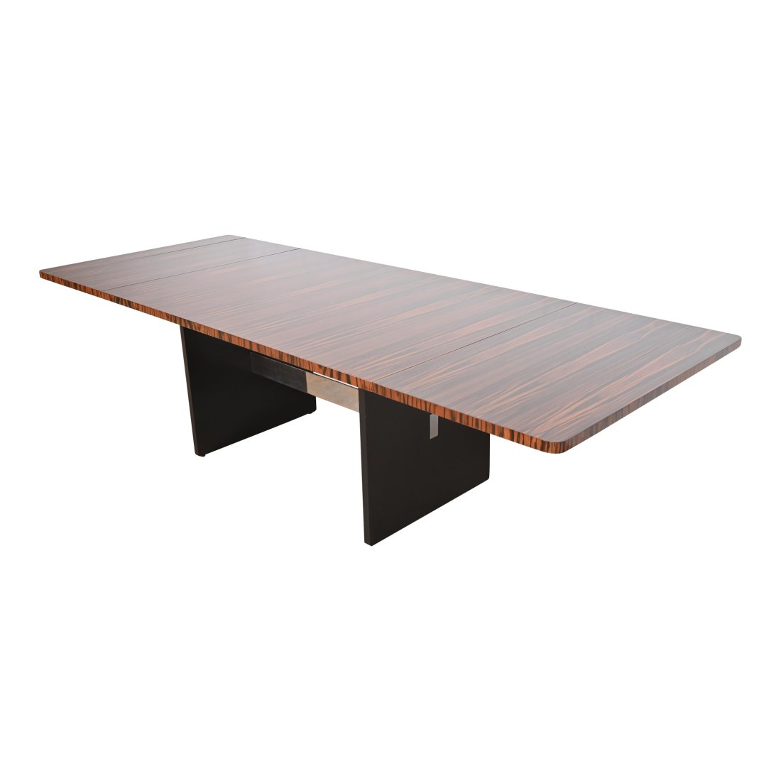 John Stuart Mid-Century Modern Exotic Calamander Wood Extension Dining Table, Newly Refinished (1 of 12)