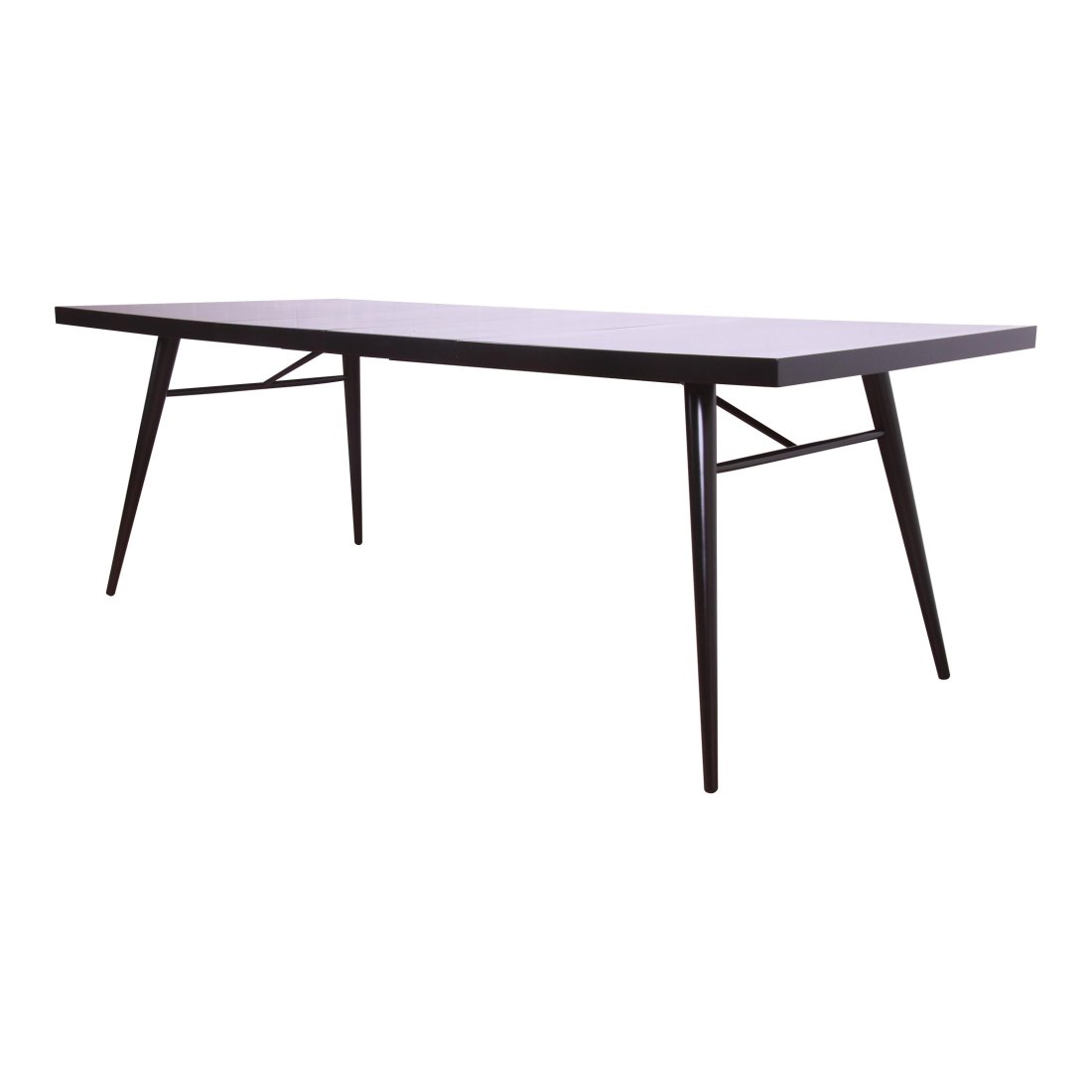 Paul McCobb Planner Group Black Lacquered Extension Dining Table, Newly Refinished: An exceptional mid-century modern extension dining table By Paul McCobb for Winchendon Furniture, "Planner Group" USA, 1950s Birch, in black lacquered finish. Measures: 54"W x 36"D x 29"H. Extends up