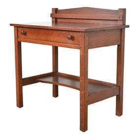 Stickley Antique Mission Oak Arts & Crafts Buffet Server or Writing Desk, Circa 1900 (1 of 12)