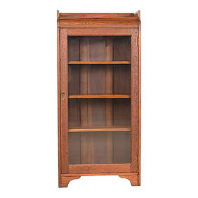 Antique Arts & Crafts Oak Bookcase Cabinet, Circa 1900 (1 of 12)