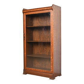 Antique Arts & Crafts Oak Glass Front Bookcase, Circa 1900 (1 of 10)