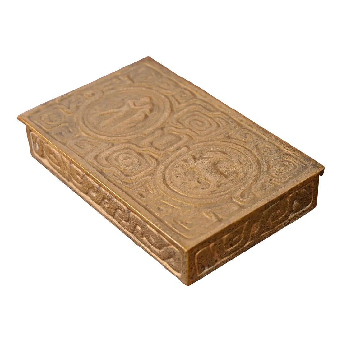 Tiffany Studios New York Art Deco Zodiac Bronze Doré Box (1 of 12)