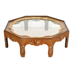Baker Furniture Far East Collection Hollywood Regency Chinoiserie Cocktail Table