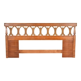 Thomasville Mid-Century Hollywood Regency Sculpted Walnut King Size Headboard, 1960s