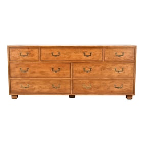 Henredon Mid-Century Modern Campaign Oak Dresser, Circa 1970s