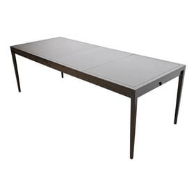 John Van Koert for Drexel Mid-Century Modern Black Lacquered Extension Dining Table
