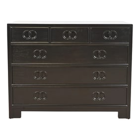 Michael Taylor for Baker Far East Collection Black Lacquered Dresser Chest, Newly Refinished