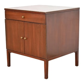 Paul McCobb Irwin Collection Mahogany and Brass Nightstand, 1950s