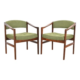 Dux Swedish Modern Rosewood Club Chairs, Newly Restored