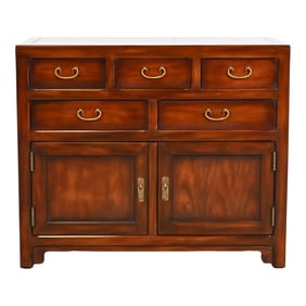 John Widdicomb Hollywood Regency Chinoiserie Mahogany Server or Bar Cabinet, Circa 1970s