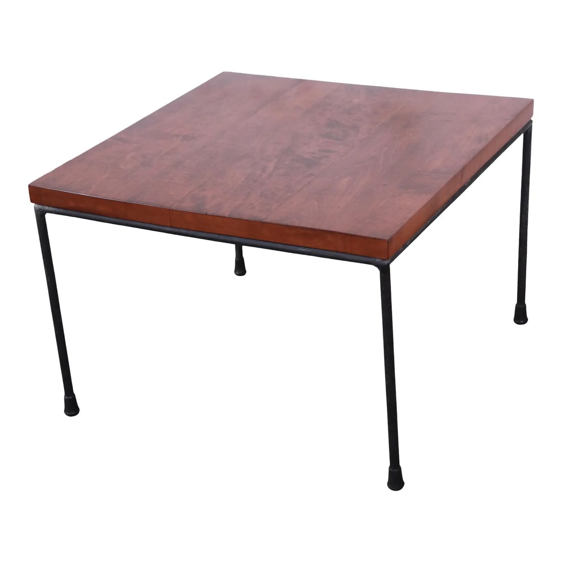 Paul McCobb Planner Group Iron Base Stool or Side Table: A sleek and stylish minimalist mid-century modern side table or stool By Paul McCobb for Winchendon Furniture "Planner Group" USA, 1950s Maple top + iron legs Measures: 20"W x 20"D x 13.75"H Excellent