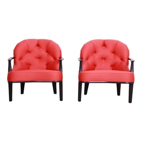 Edward Wormley for Dunbar Janus Collection Lounge Chairs, Pair