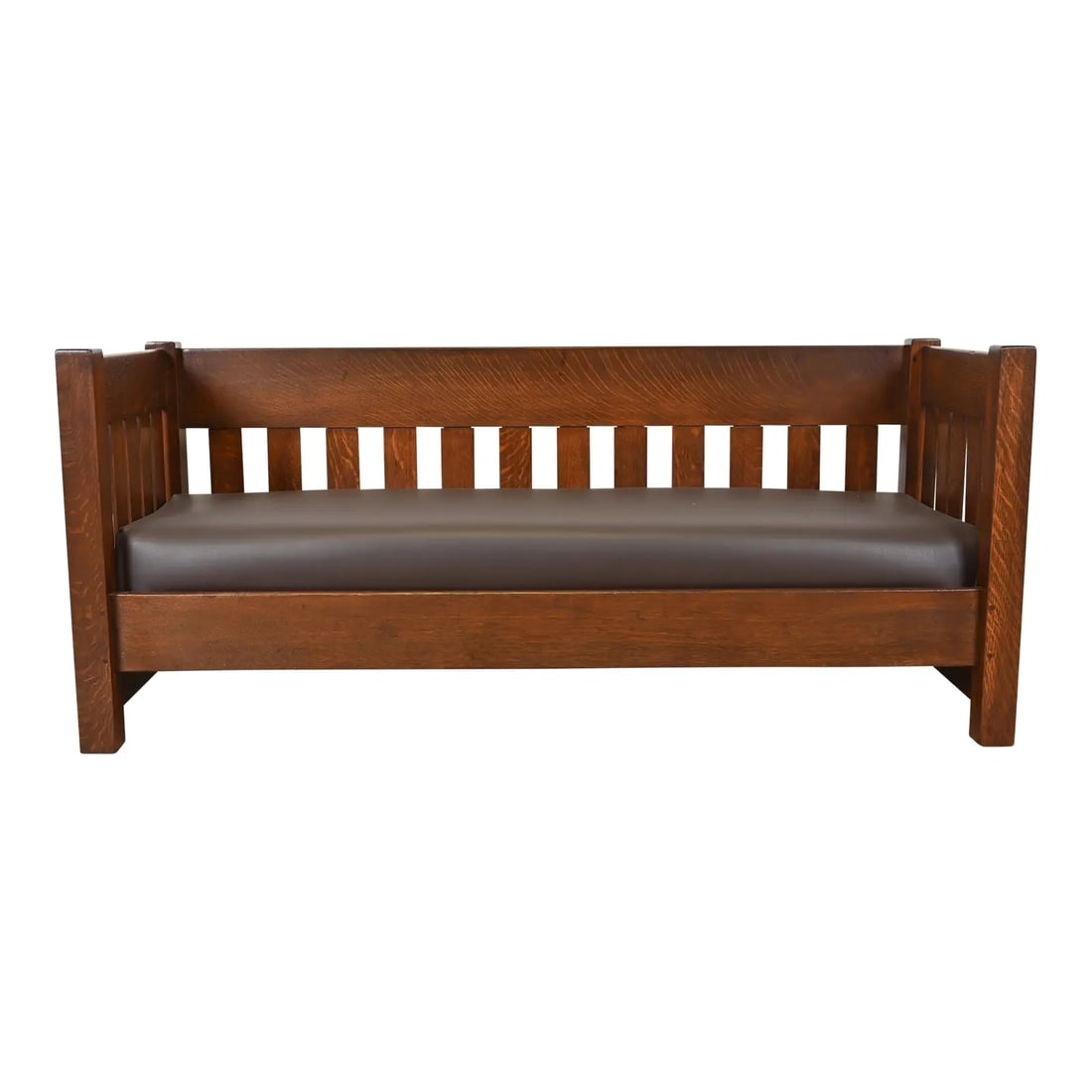 Limbert Antique Mission Oak Arts And Crafts Settle Sofa, Newly Restored