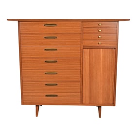 George Nakashima East Indian Laurel Wood Gentleman's Chest for Widdicomb, Newly Restored