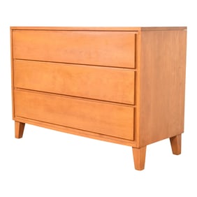 Leslie Diamond for Conant Ball Mid-Century Modern Solid Birch Three-Drawer Dresser, 1950s