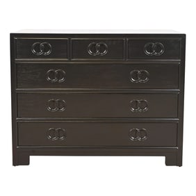 Michael Taylor for Baker Far East Collection Black Lacquered Dresser Chest, Newly Refinished